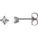 Ladies Natural Diamond Earrings — 14K White Gold