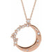 Ladies Natural Diamond Crescent Moon Necklace (I1, G-H) — 14K Rose Gold