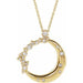 Ladies Natural Diamond Crescent Moon Necklace (I1, G-H) — 14K Yellow Gold