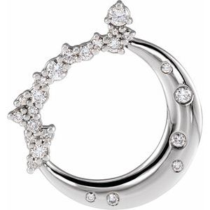 Lab-Grown Diamond Crescent Moon Pendant