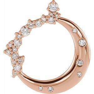 Lab-Grown Diamond Crescent Moon Pendant