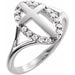 Ladies Natural Diamond French-Set Halo-Style Cross Ring (I1, G-H) — Sterling Silver
