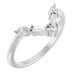 Ladies Natural Diamond V Ring (SI2-SI3, G-H) — 14K White Gold