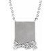 Ladies Engravable Natural Diamond Necklace (I1, G-H) — 14K White Gold