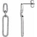 Ladies Natural Diamond Link Earrings — Sterling Silver