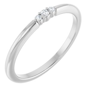 Ladies Natural Diamond Stackable Ring (I1, G-H) — 14K White Gold