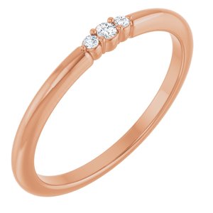 Ladies Natural Diamond Stackable Ring (I1, G-H) — 14K Rose Gold