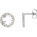 Ladies Natural Diamond Circle Earrings — 14K White Gold