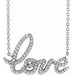 Ladies Natural Diamond Love Necklace (Si2-Si3, G-H) — Platinum