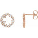 Ladies Natural Diamond Circle Earrings — 14K Rose Gold