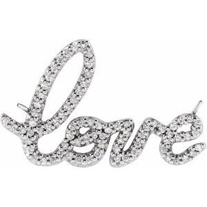 Ladies Natural Diamond Love Necklace Center (I1, G-H) — 14K White Gold