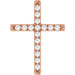 Ladies Natural Diamond French-Set Cross Pendant (I1, G-H) — 14K Rose Gold