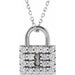 Ladies Natural Diamond Lock Necklace (Si2-Si3, G-H) — Platinum