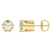 Elegant 14K Yellow Gold Diamond Solitaire Earrings 0.15CT Round Diamond Jewelry For Women