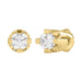 Elegant 14K Yellow Gold Diamond Solitaire Earrings 0.15CT Round Diamond Jewelry For Women