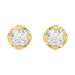 Elegant 14K Yellow Gold Diamond Solitaire Earrings 0.15CT Round Diamond Jewelry For Women