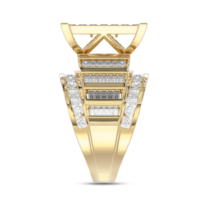 LADIES RING 4.00CT ROUND/PRINCESS/BAGUETTE DIAMOND 10K YELLOW GOLD