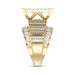 LADIES RING 4.00CT ROUND/PRINCESS/BAGUETTE DIAMOND 10K YELLOW GOLD