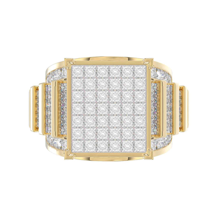 LADIES RING 4.00CT ROUND/PRINCESS/BAGUETTE DIAMOND 10K YELLOW GOLD