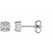 Ladies Natural Diamond Cluster Earrings — 14K White Gold