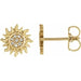 Ladies Natural Diamond Sun Earrings — 14K Yellow Gold