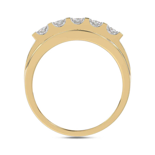 MEN'S BAND 1.50CT ROUND DIAMOND 10K YELLOW GOLD