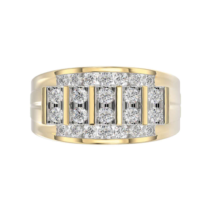 MEN'S BAND 1.50CT ROUND DIAMOND 10K YELLOW GOLD