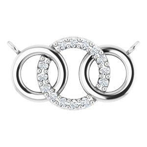 Ladies Natural Diamond Interlocking Circle Necklace Center (Si2-Si3, G-H) — Platinum