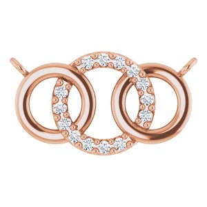 Ladies Natural Diamond Interlocking Circle Necklace Center (I1, G-H) — 14K Rose Gold
