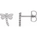 Ladies Natural Diamond Dragonfly Earrings — Platinum