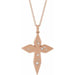 Ladies Natural Diamond Cross Necklace (I1, G-H) — 14K Rose Gold