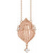 Ladies Natural Diamond Miraculous Mary Necklace (I1, G-H) — 14K Rose Gold