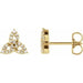 Ladies Natural Diamond Celtic-Inspired Trinity Earrings — 14K Yellow Gold