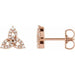 Ladies Natural Diamond Celtic-Inspired Trinity Earrings — 14K Rose Gold