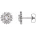 Ladies Natural Diamond Sun Earrings — 14K White Gold