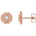 Ladies Natural Diamond Sun Earrings — 14K Rose Gold