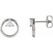 Ladies Natural Diamond Geometric Earrings — Sterling Silver