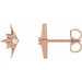 Ladies Natural Diamond Starburst Earrings — 14K Rose Gold
