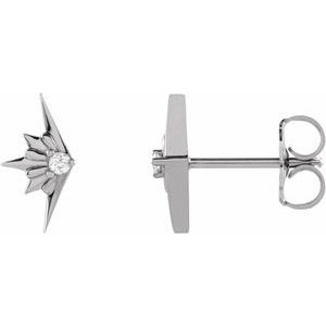 Ladies Natural Diamond Starburst Earrings — Platinum