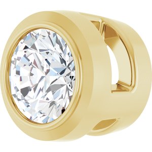 Lab-Grown Diamond Round Bezel-Set Slide Pendant