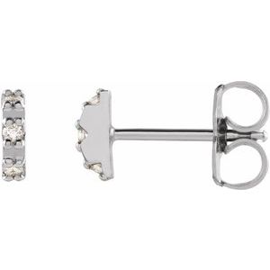 Ladies Natural Diamond Earrings — 14K White Gold