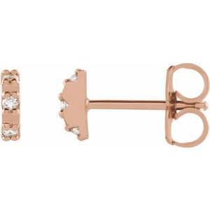 Ladies Natural Diamond Earrings — 14K Rose Gold