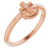 Ladies Natural Diamond Cross Anchor Ring (I1, G-H) — 14K Rose Gold