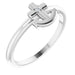 Ladies Natural Diamond Cross Anchor Ring (I1, G-H) — Sterling Silver