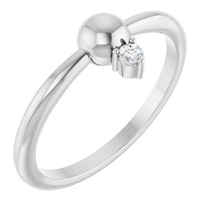 Ladies Natural Diamond Stackable Bead Ring (SI2-SI3, G-H) — Sterling Silver