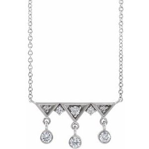 Ladies Natural Diamond Fringe Bar Necklace (Si2-Si3, G-H) — Platinum