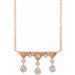 Ladies Natural Diamond Fringe Bar Necklace (I1, G-H) — 14K Rose Gold