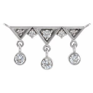 Ladies Natural Diamond Fringe Bar Necklace Center (I1, G-H) — 14K White Gold