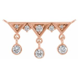 Ladies Natural Diamond Fringe Bar Necklace Center (I1, G-H) — 14K Rose Gold