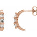 Ladies Natural Diamond J-Hoop Earrings (I1, G-H) — 14K Rose Gold